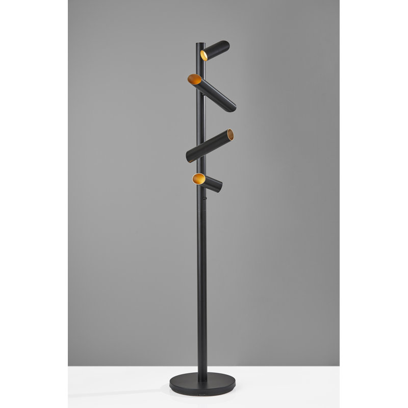 Modern Floor Lamp w Rotating LED Arms & Dimmer | 72